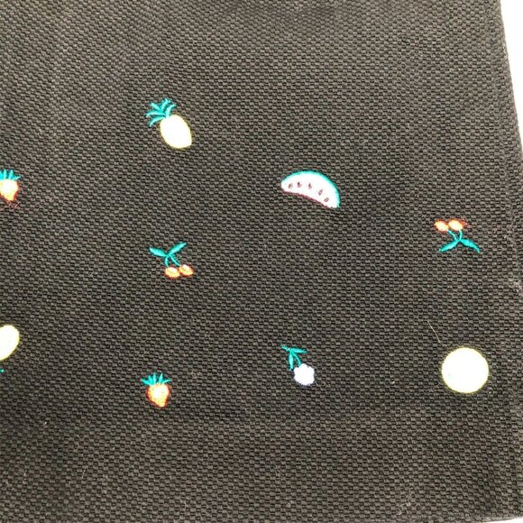 Talbots Skirt Girls 7 Black Fruit Embroidery Side Zip Stretch Pink Yellow Casual - Picture 4 of 6